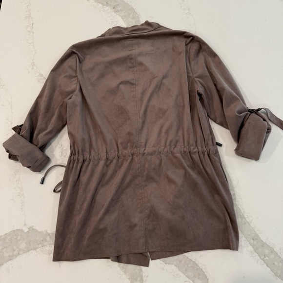 Kut from the Kloth Vegan Suede A-Line Draped Blazer Jacket Women’s Medium Brown - Picture 8 of 8